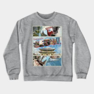 Greetings from Seoul in South Korea Vintage style retro souvenir Crewneck Sweatshirt